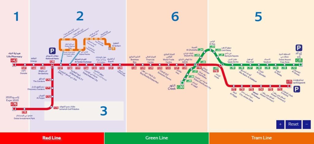 Official Dubai Metro network map 2026